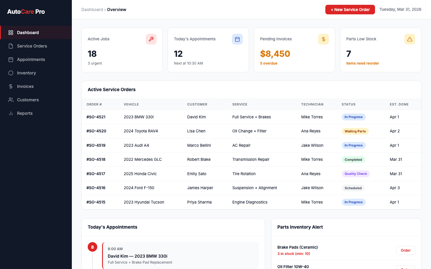 Car Service Management System